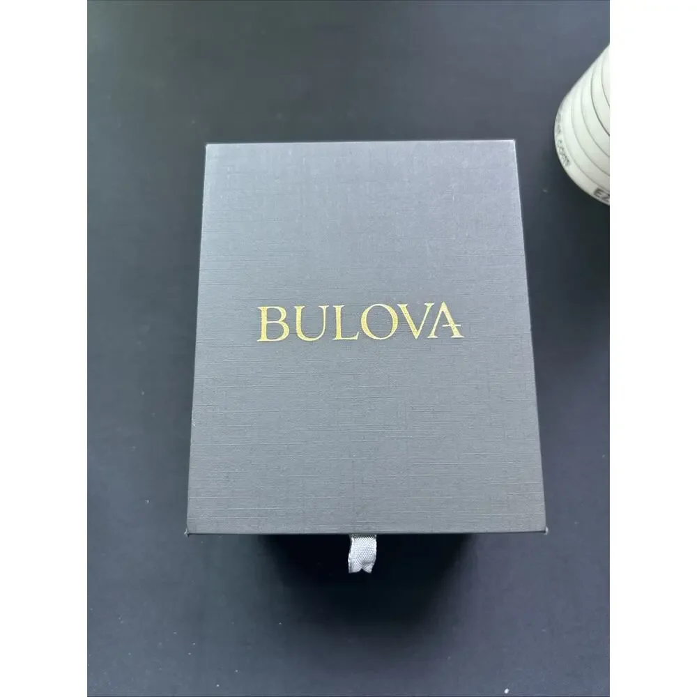 Bulova Black Dial Silver Case And Band Women’s Quartz Watch ( With Box)
